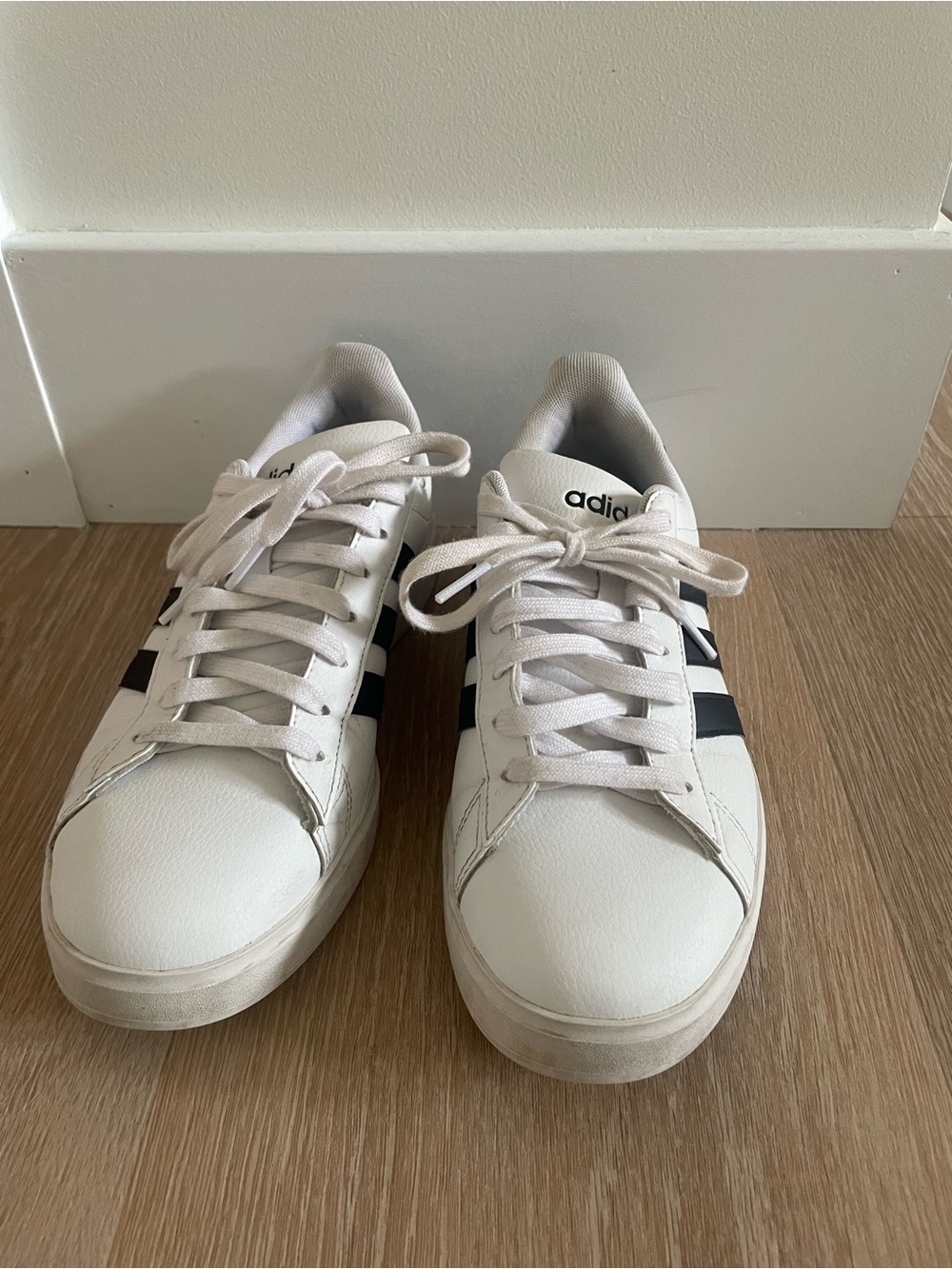 Adidas Cloudfoam comfort White Sneakers with Black Three-Stripes